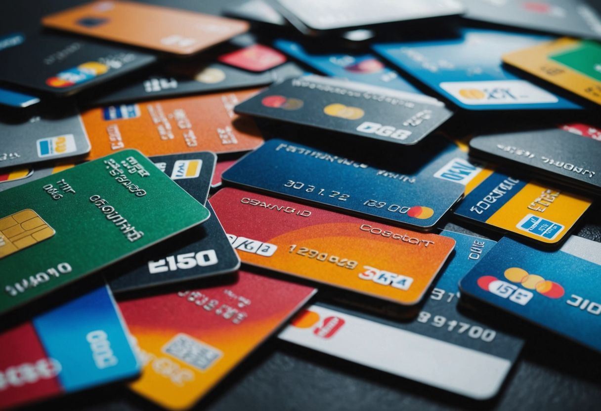 Different types of credit cards displayed in a fan