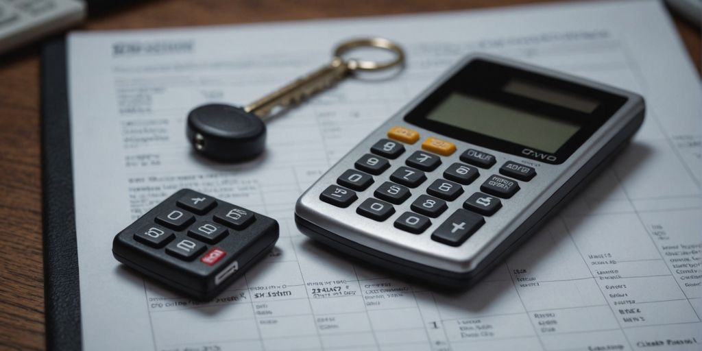 Chaves do carro e calculadora para consórcio vs financiamento.