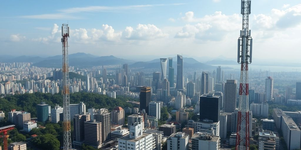 Brazilian city with 5G towers and antennas