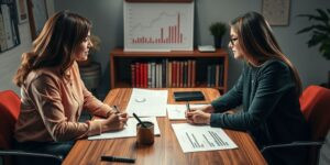 Discussão financeira entre duas pessoas