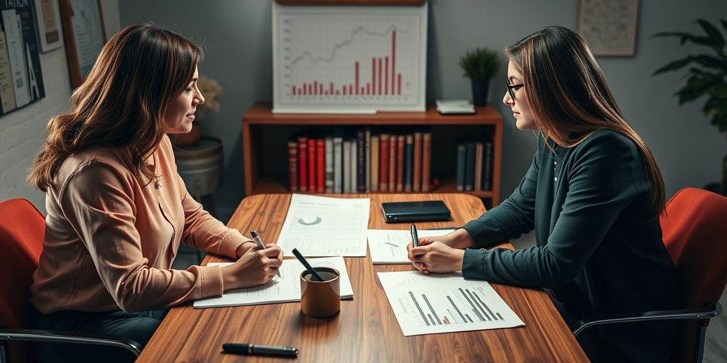 Discussão financeira entre duas pessoas