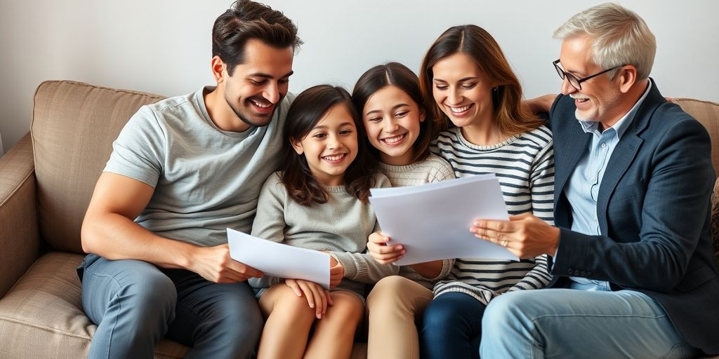 Family with advisor discussing financial planning