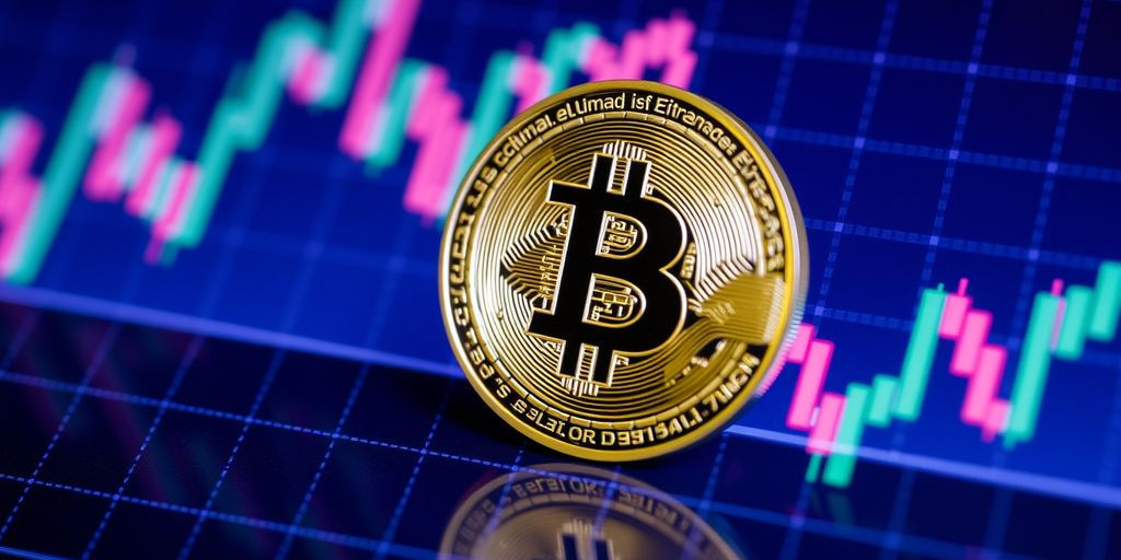 Bitcoin with stock market graph