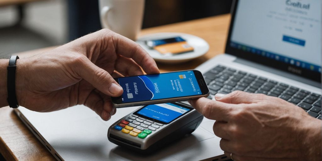Person using smartphone for digital payment